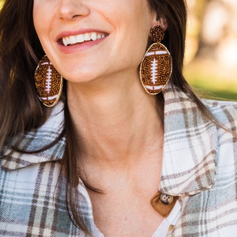 Allie Beads Football Earrings 🏈 - Picture 2 of 6